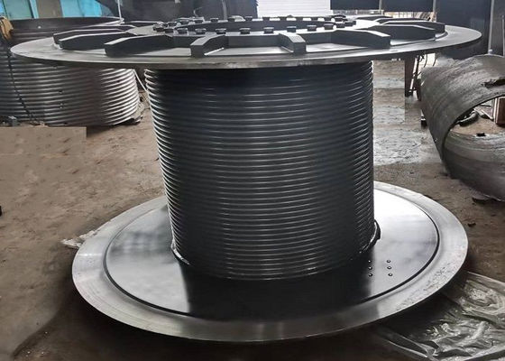 Large Crane Winch Drum With Lebus Grooves Winding Cable Rope Automatic Row