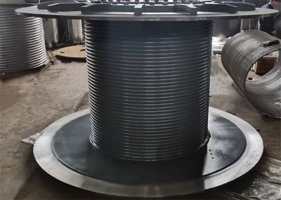 Large Crane Winch Drum With Lebus Grooves Winding Cable Rope Automatic Row