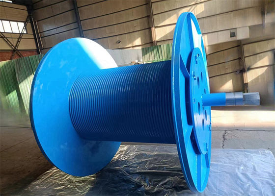 Galvanized Lebus Grooves Rope Winch Drum / Crane Parts For Marine Winch