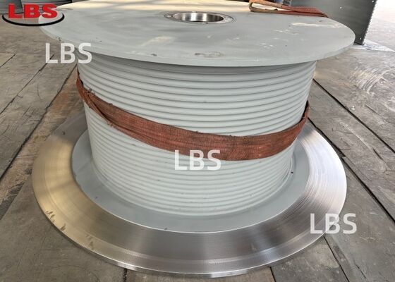 Right-Hand 45° Lebus Grooved Winch Drum Q355B Steel 2.8T Max Tension 30 Wraps for 10.3mm Cable Hoisting