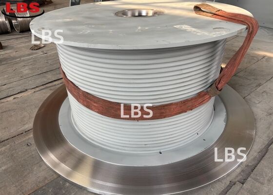 Right-Hand 45° Lebus Grooved Winch Drum Q355B Steel 2.8T Max Tension 30 Wraps for 10.3mm Cable Hoisting
