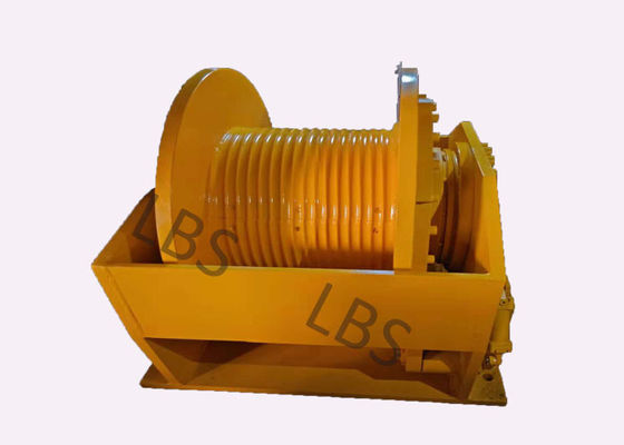 Hot Dip Galvanized Hydraulic Crane Winch , Wire Rope Winch Yellow 40m/Min