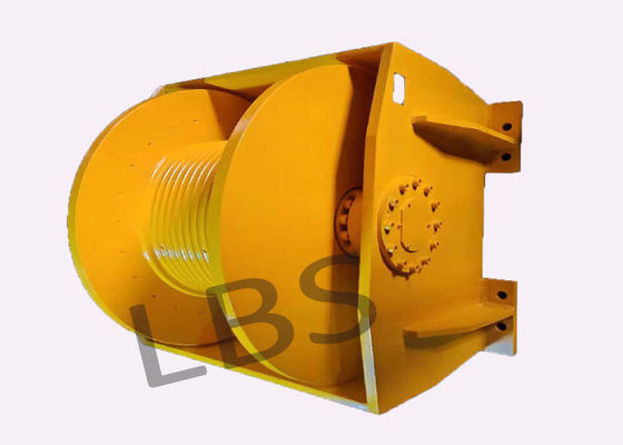 Hot Dip Galvanized Hydraulic Crane Winch , Wire Rope Winch Yellow 40m/Min