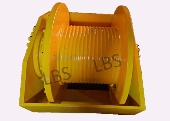 Hot Dip Galvanized Hydraulic Crane Winch , Wire Rope Winch Yellow 40m/Min