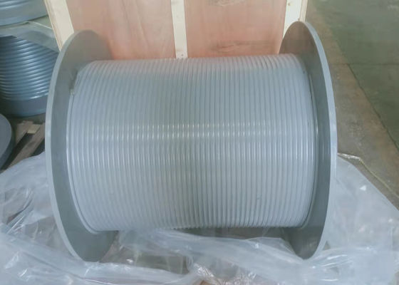 Lebus Grooved Steel Cable Drum , Rope Winch Drum High Polymer For Lifting