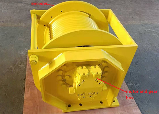 Alloy Steel 8.2t Hydraulic Crane Pulling Winch With Band Brake And Encoder